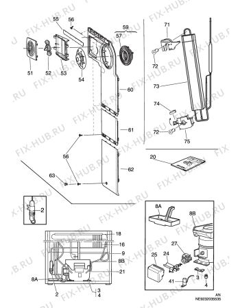 Взрыв-схема холодильника Electrolux ERE3502 - Схема узла C10 Cold, users manual
